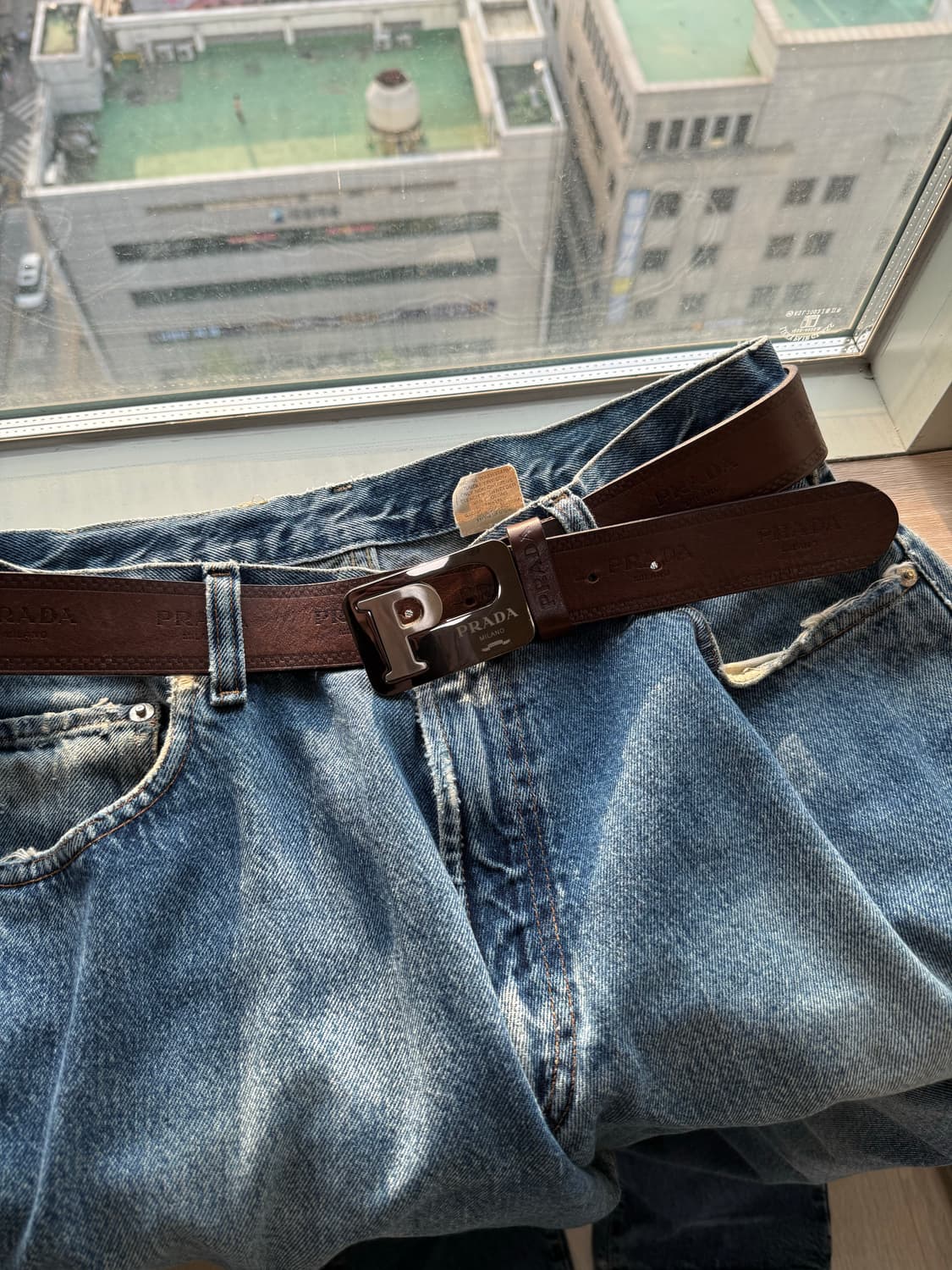 프라다 밀라노 브라운 레더 벨트 상품이미지2