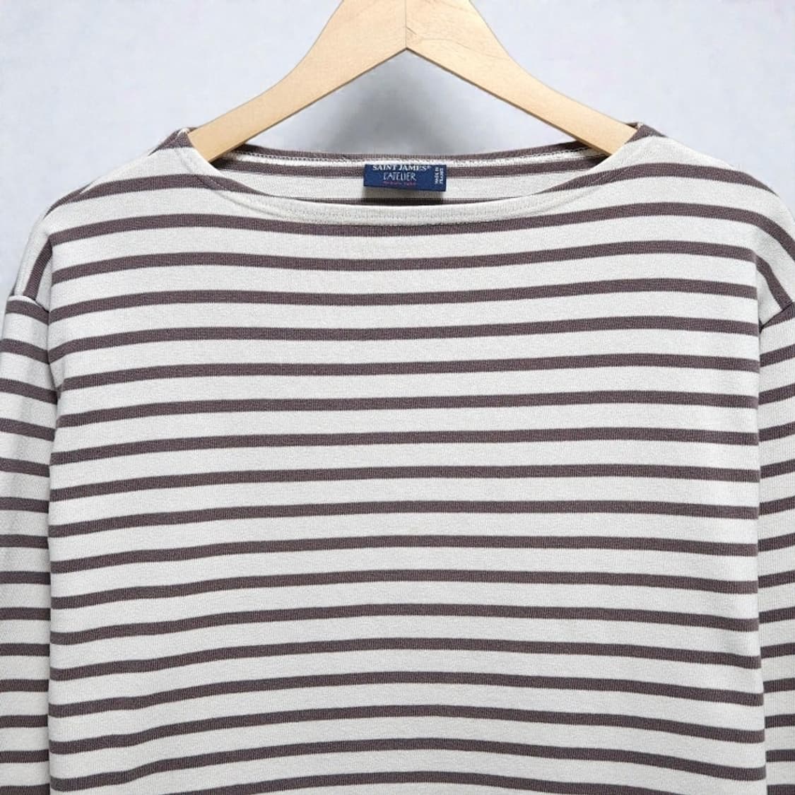 100 세인트제임스 티셔츠 스트라이프 커피색 상품이미지2