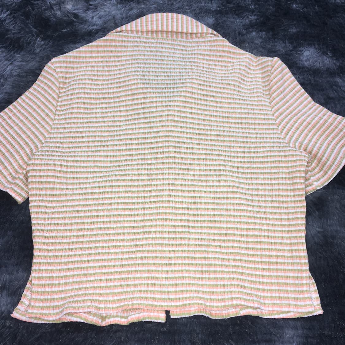 투티 /0179 샵사이다 크롭 스트라이프 텍스쳐 셔츠 상품이미지3