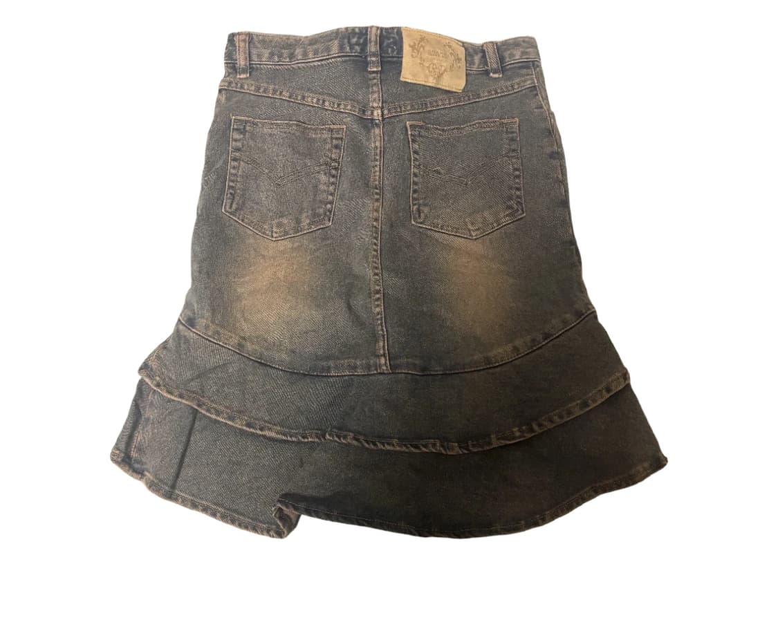 빈티지 데님 프릴 스커트 상품이미지2