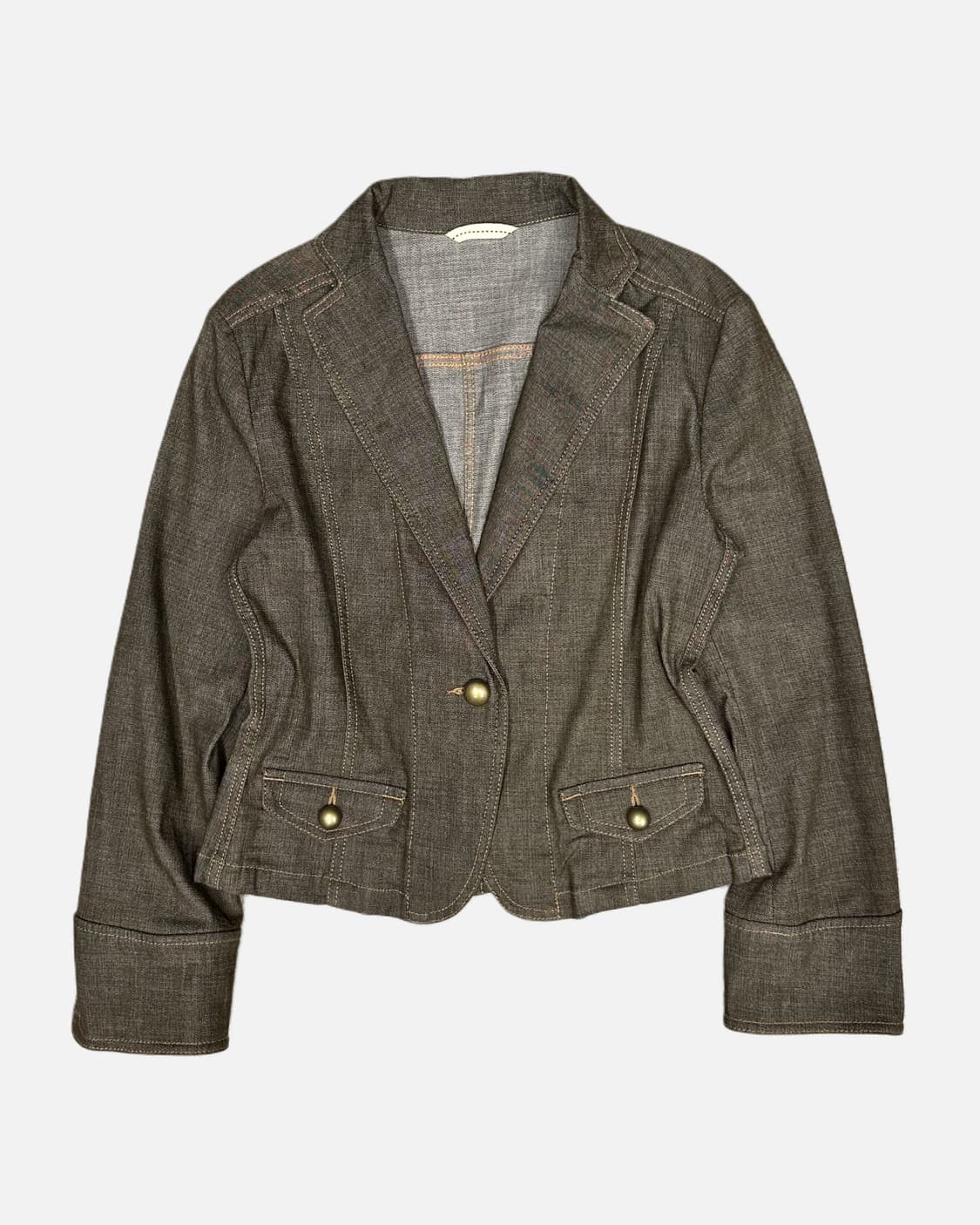 1-button crop denim blazer 상품이미지1