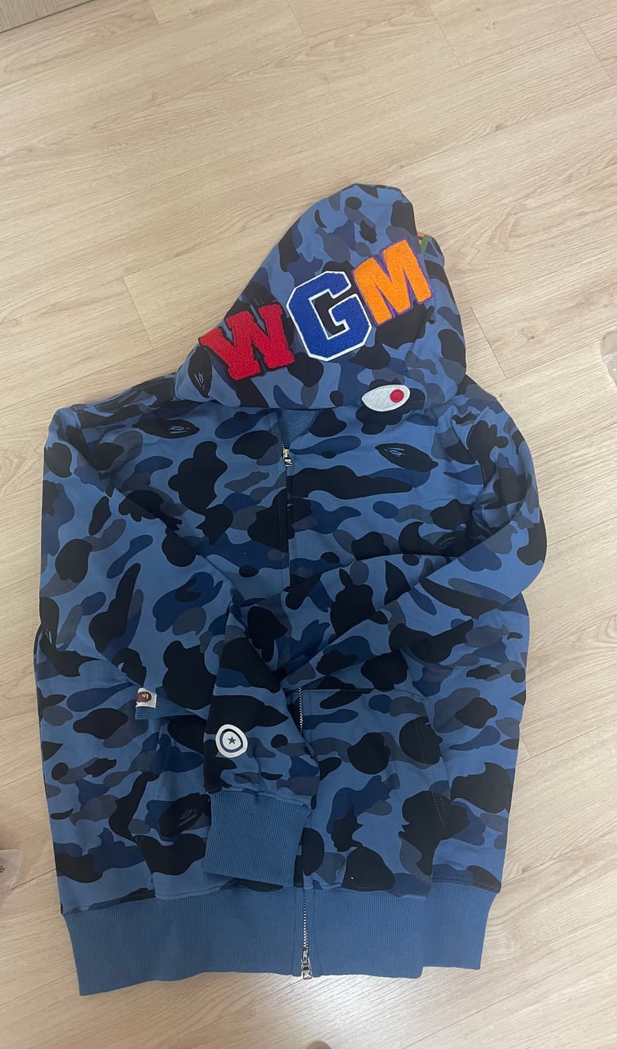 BAPE 베이프 컬러 카모 샤크 풀 집업 네이비 상품이미지2
