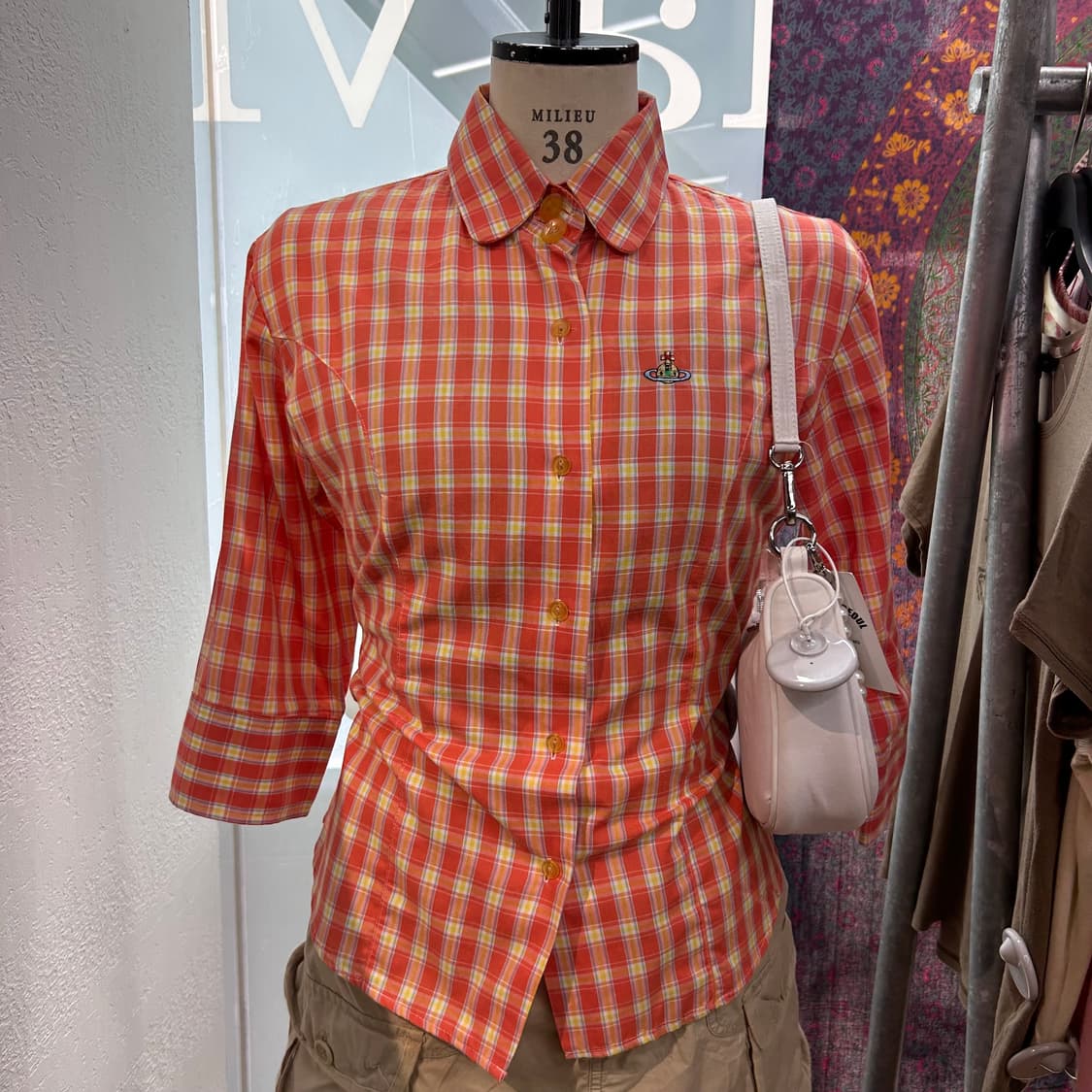 Vivienne Westwood orb 코튼 체크 셔츠 상품이미지2