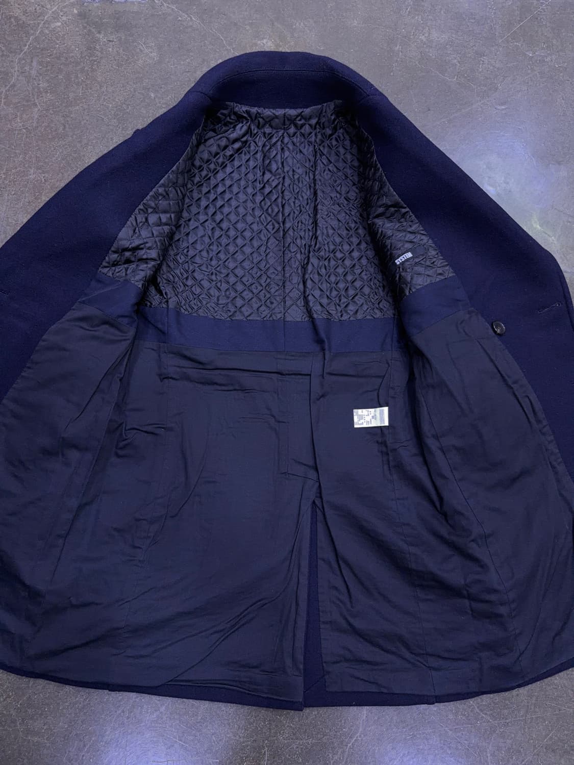 시스템옴므 울 캐시미어 더블 블레스트 코트 자켓 네이비 95 상품이미지8