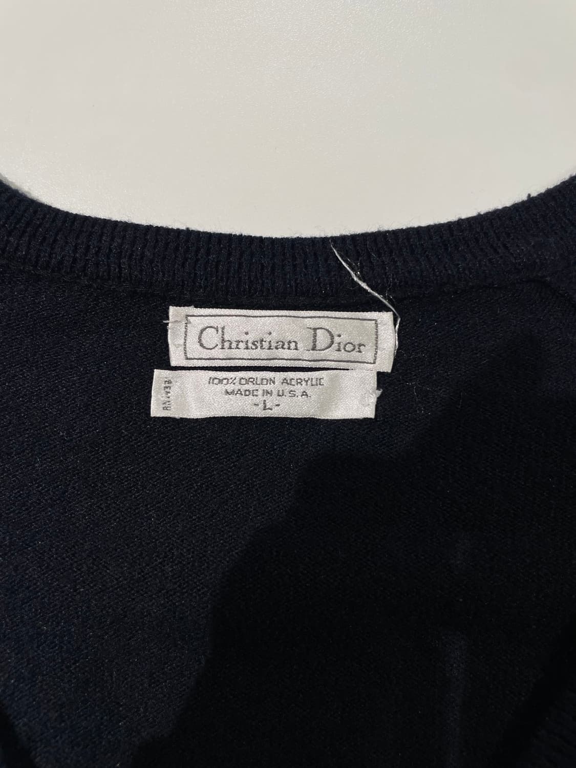 크리스찬 디올 다크 네이비 스몰 로고 V넥 올론 아크릴 니트 상품이미지7