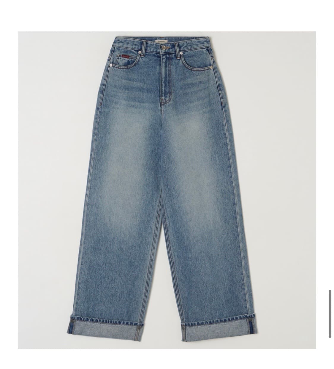 아비에무아 워시드 와이드 턴업진 S 상품이미지1