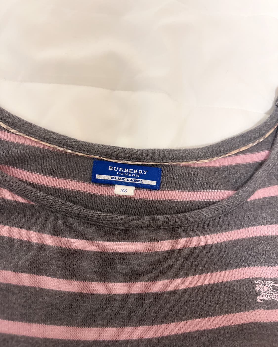버버리 대장 빈티지 그레이 핑크 스트라이프 롱슬리브 딸기우유 상품이미지4