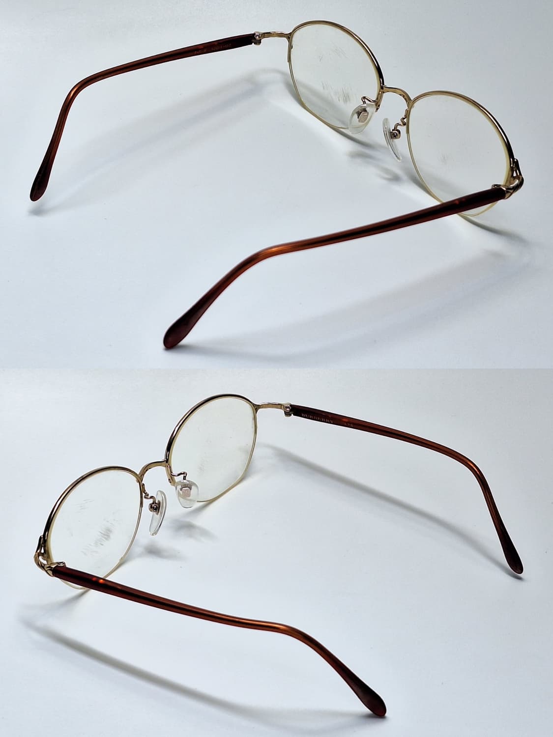 00s 일본 빈티지/버버리 475 골드 티타늄 반무테 안경테 클래식 상품이미지7