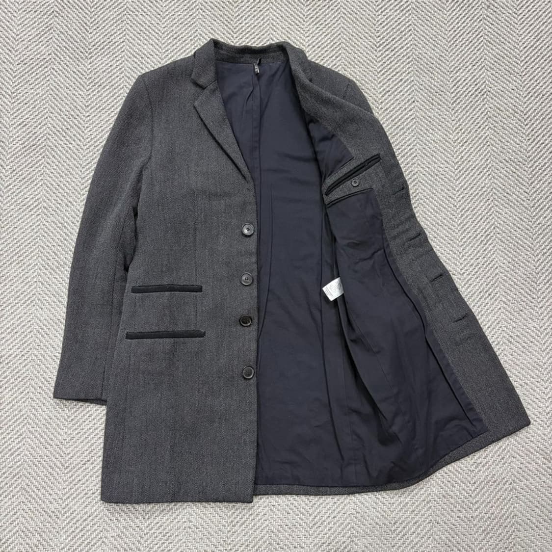 이로 울 코튼 싱글 코트 v1935 상품이미지5