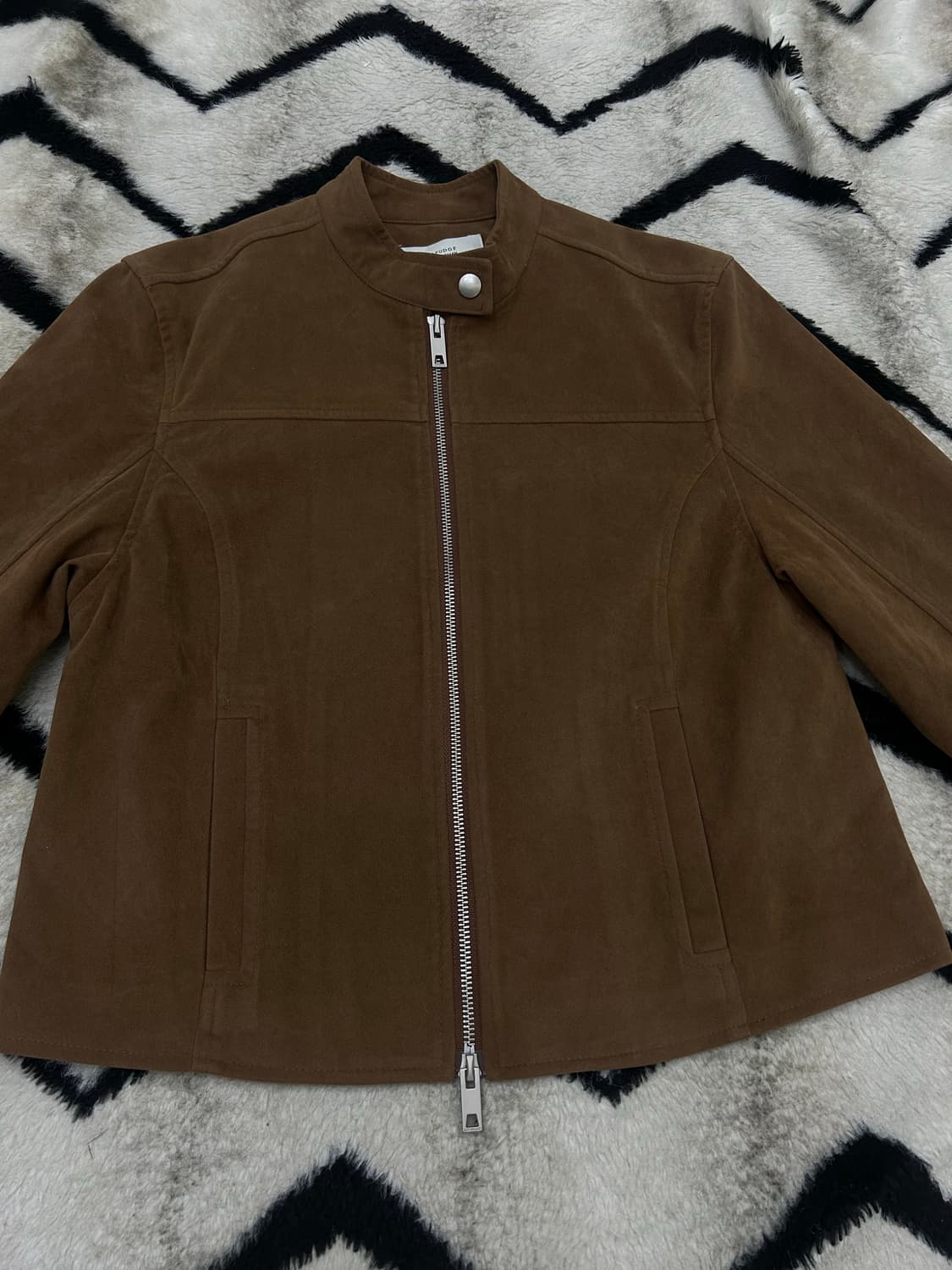 [M]라퍼지포우먼 인시전 스웨이드 레이싱 자켓/브라운 상품이미지3