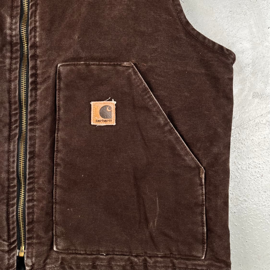 빈티지 칼하트 퀄팅 베스트 다크브라운 상품이미지6