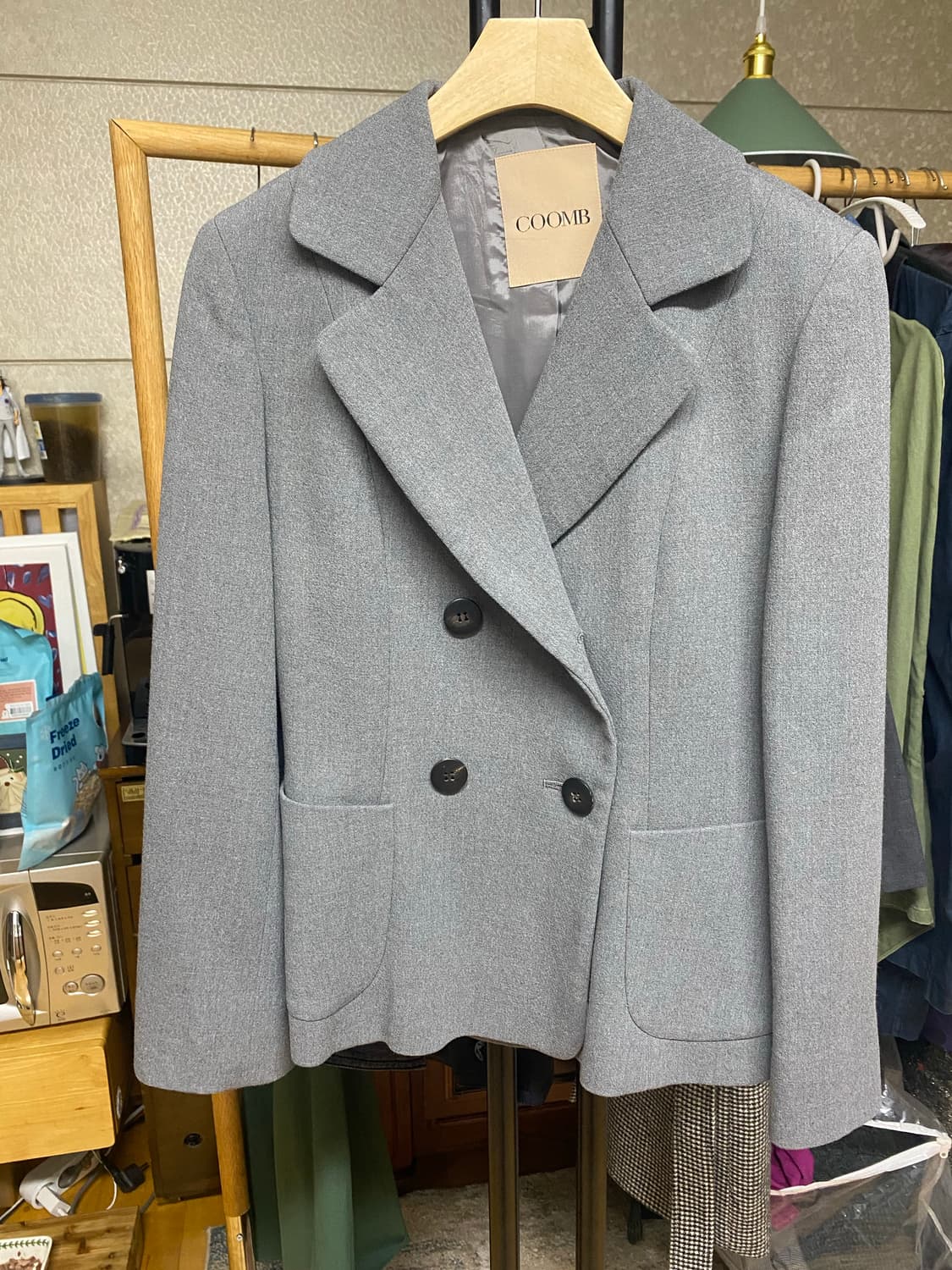 COOMB 회색 모 100% 더블 자켓 상품이미지2