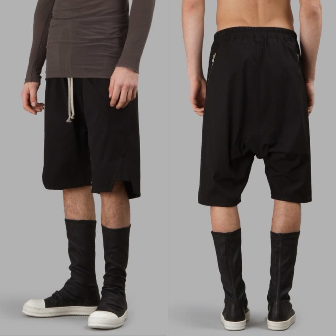 릭오웬스 17SS "WALRUS" BASKET SWINGER 쇼츠 블랙 상품이미지2