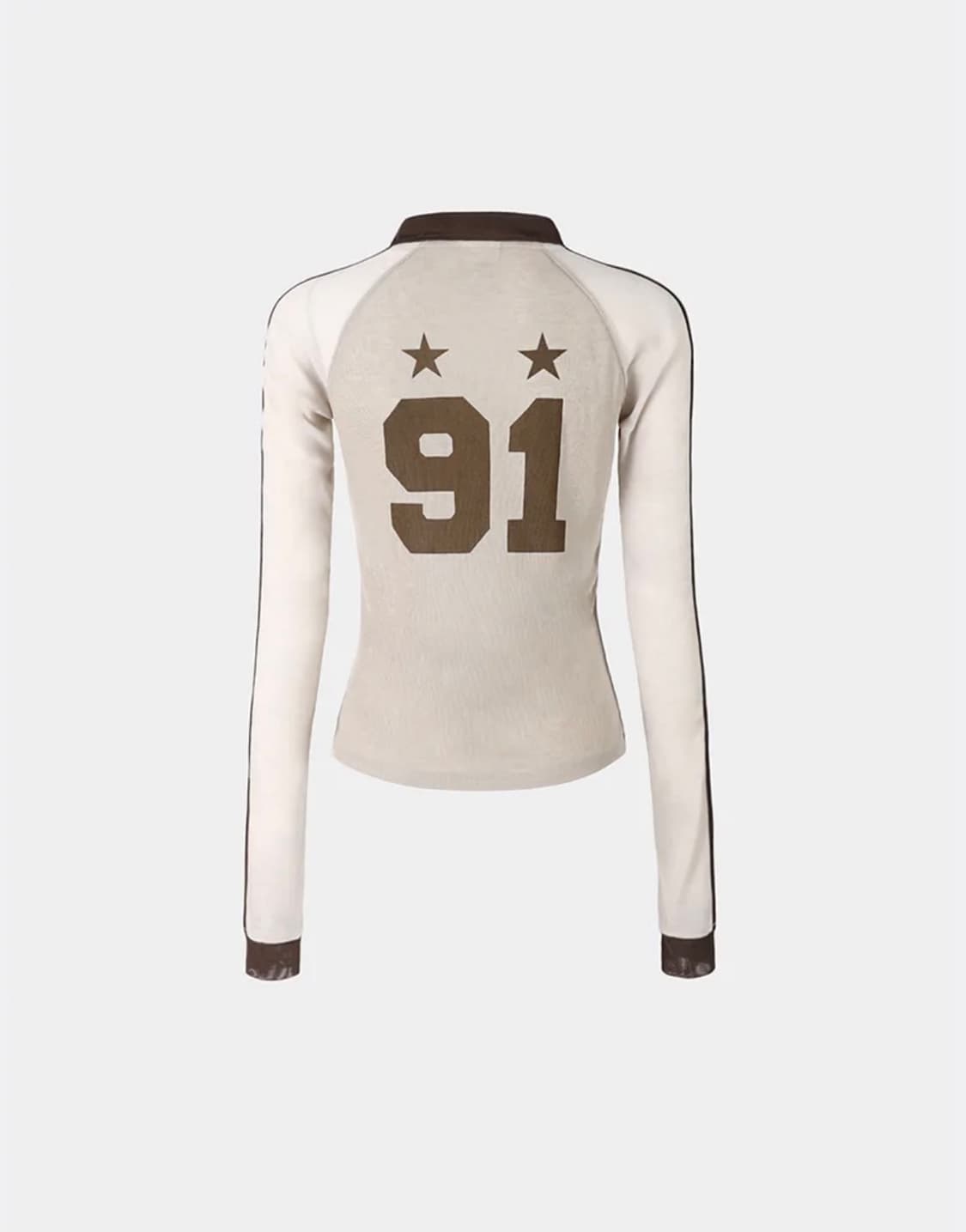 배드블러드) 카라 져지 긴팔 티셔츠 상품이미지5