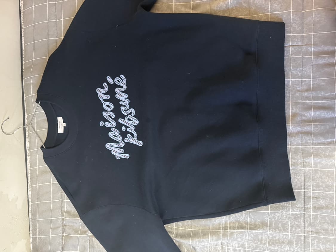 메종키츠네 핸드라이팅 맨투맨 네이비 XL 상품이미지3