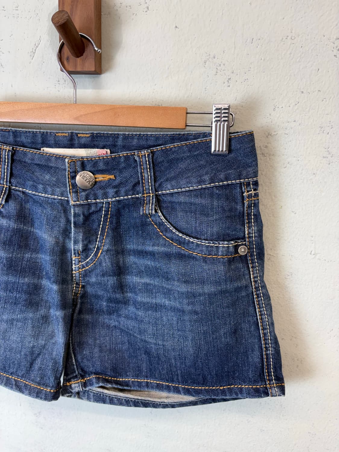 에비수 빈티지 y2k 데님 핫팬츠 상품이미지4