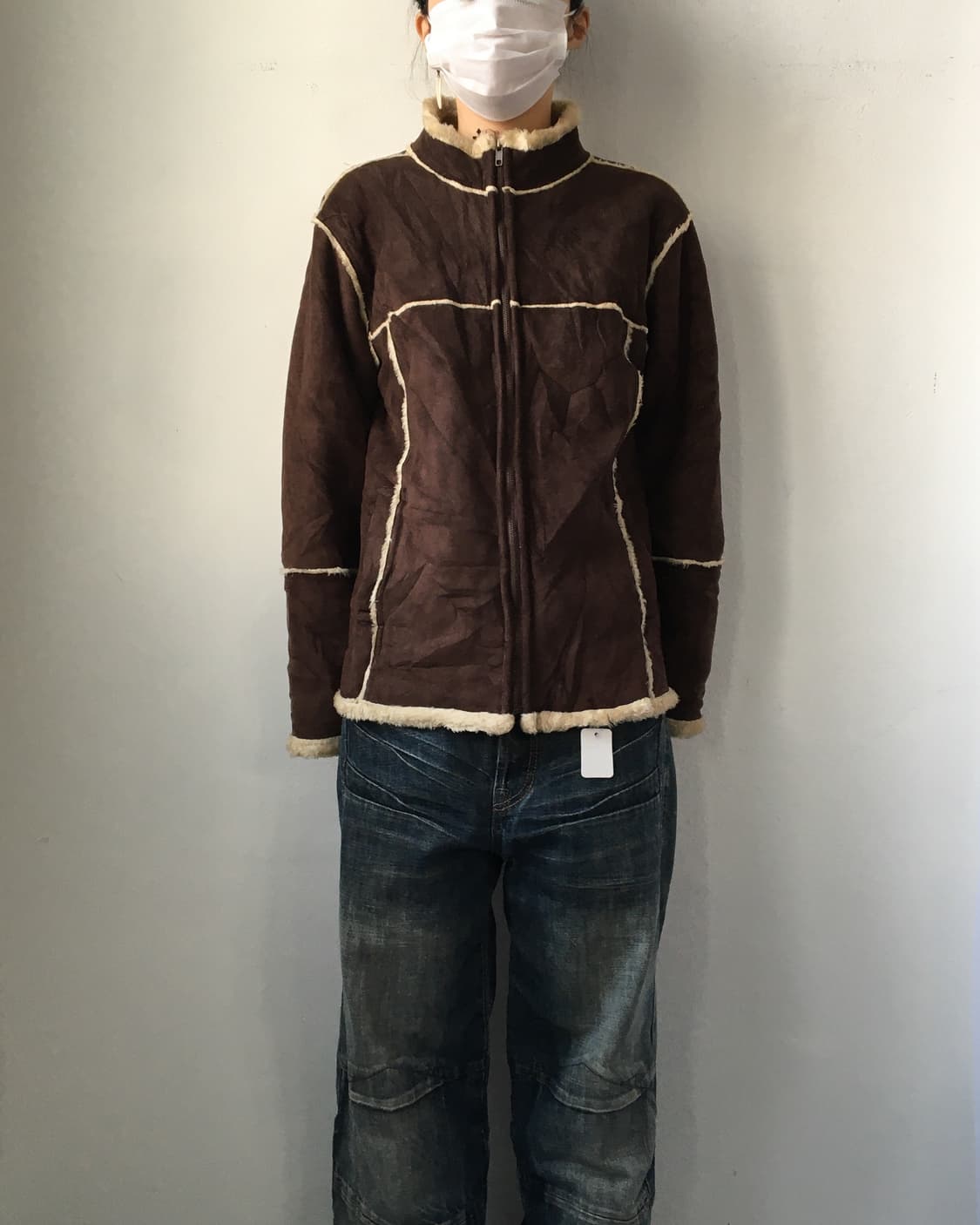 Line detail high neck fake fur mustang 상품이미지9