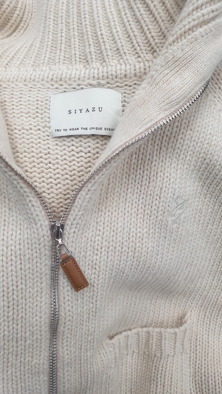 SIYAZU 니트 집업 가디건 아이보리 상품이미지5