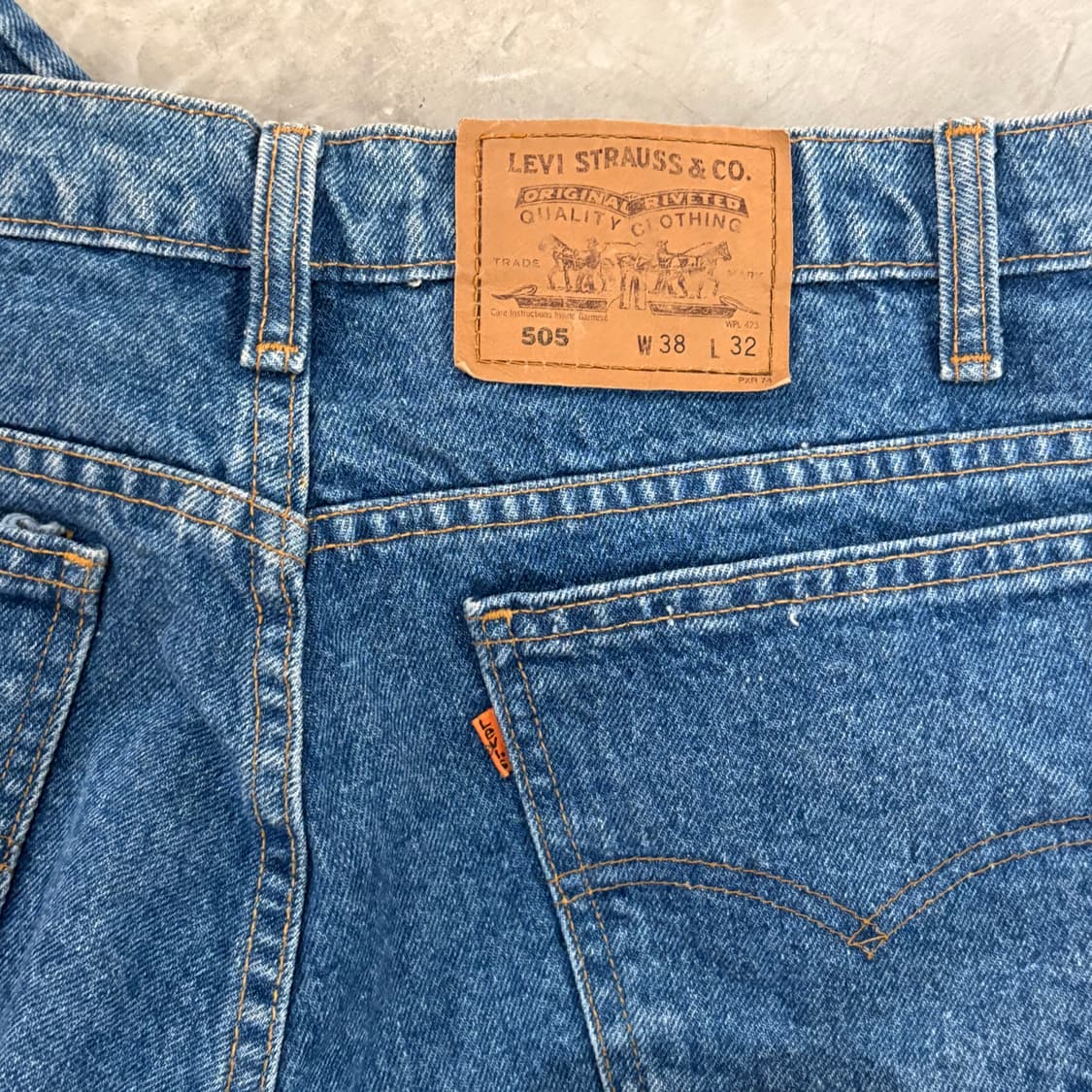 [38/32] 80s  🇨🇦리바이스 505 오렌지 탭 중청 데님 상품이미지6