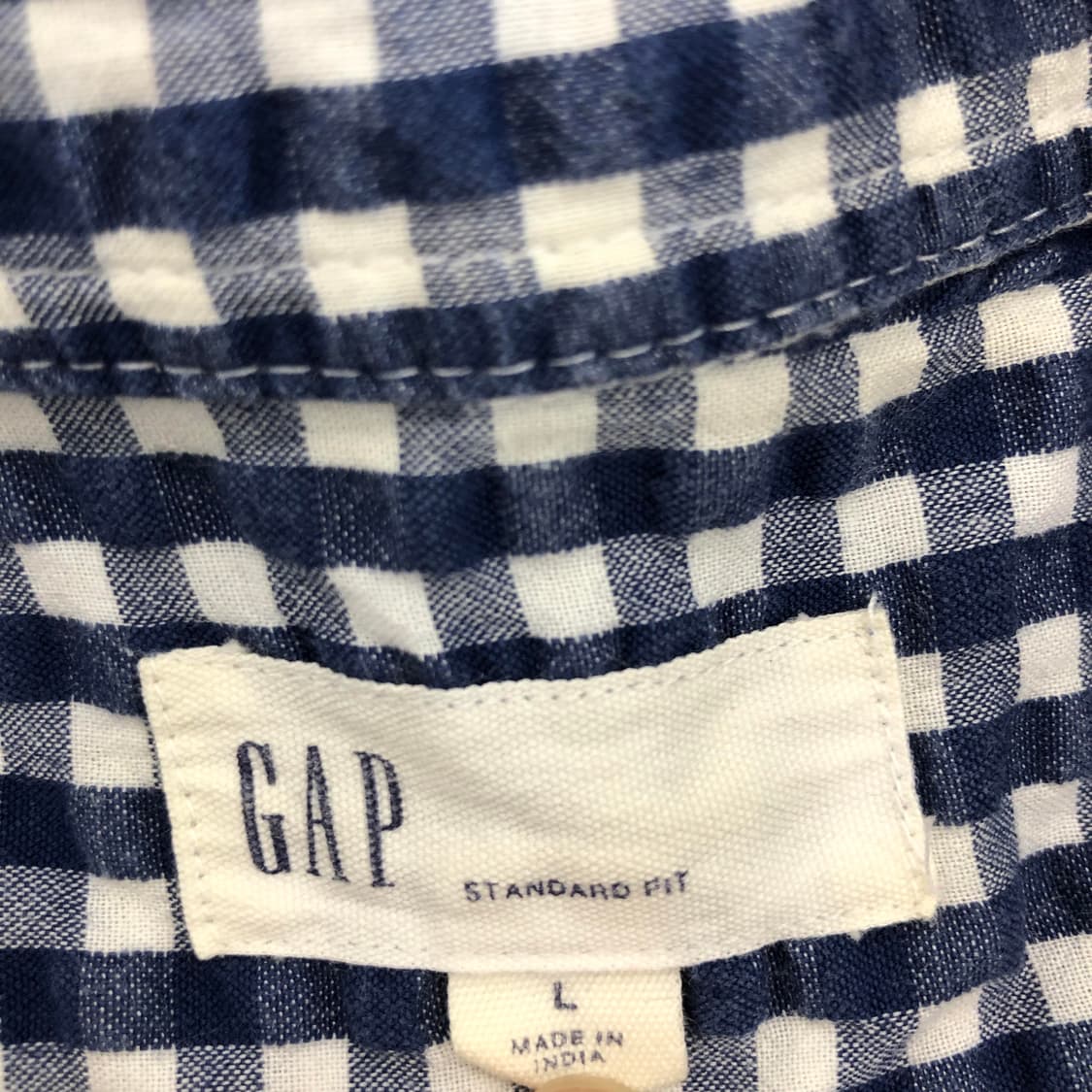 GAP 갭 시어서커 스탠다드핏 깅엄셔츠 L 상품이미지5