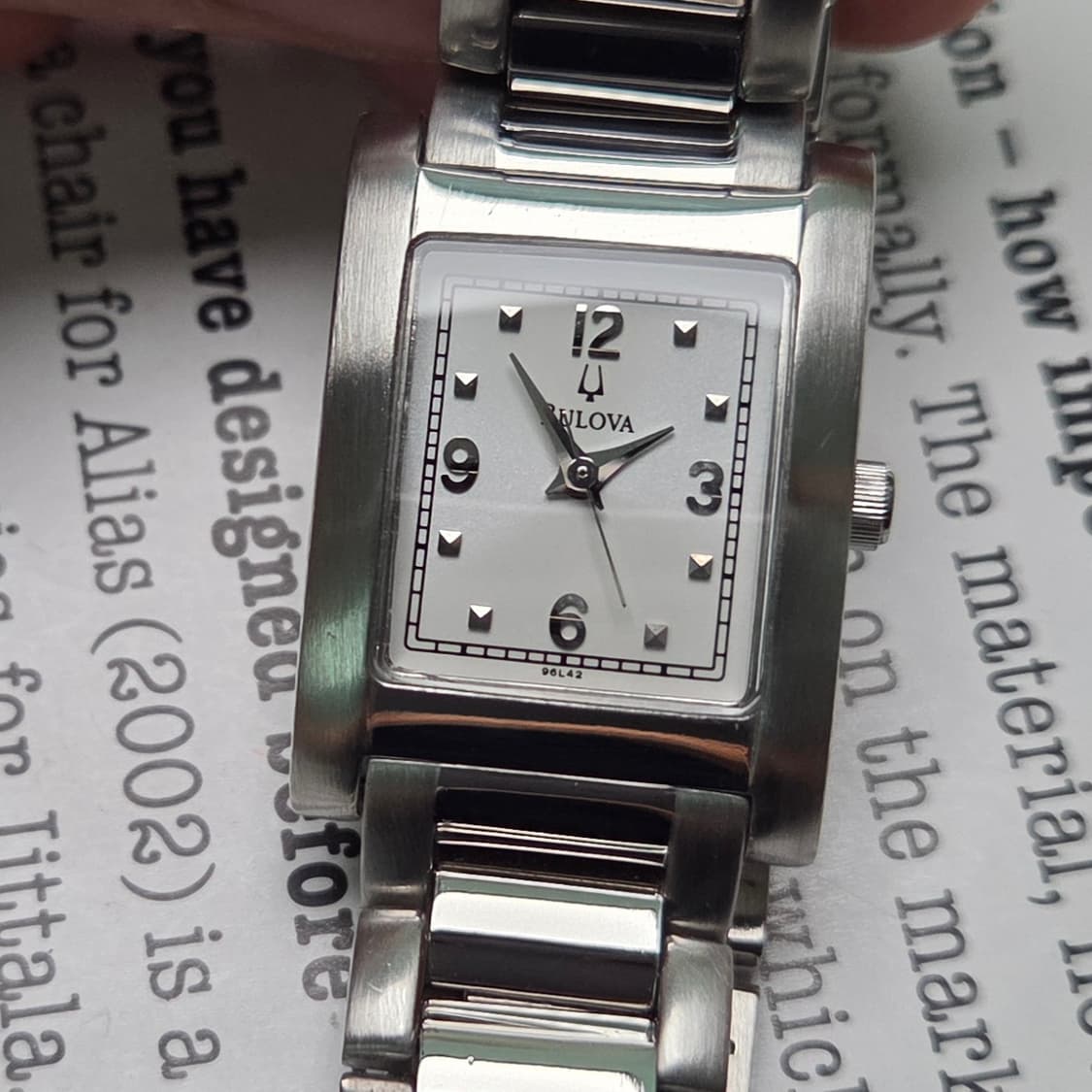 빈티지 부로바 탱크 실버판 칼침핸즈 쿼츠 여성용 브레이슬릿 ver.  상품이미지10