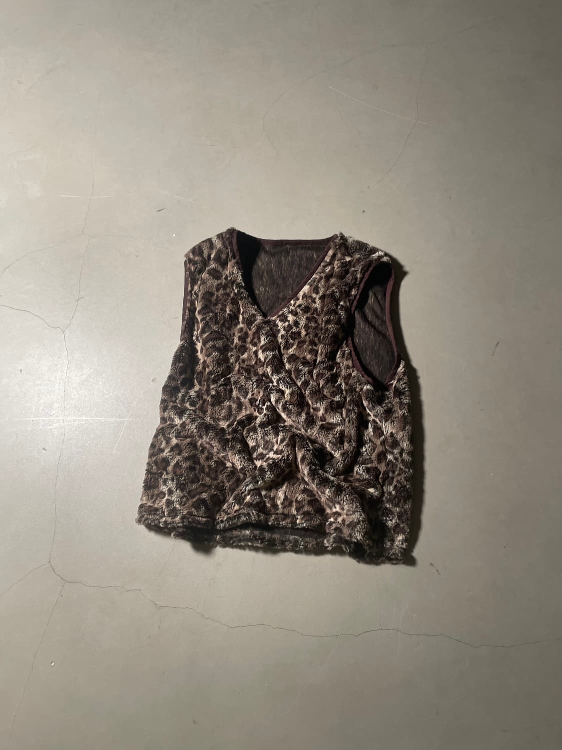 H•d Faux Fur Leopard Vest 상품이미지1