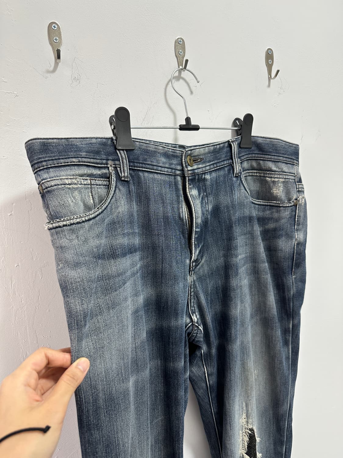Vintage destroyed washing denim jeans 상품이미지6