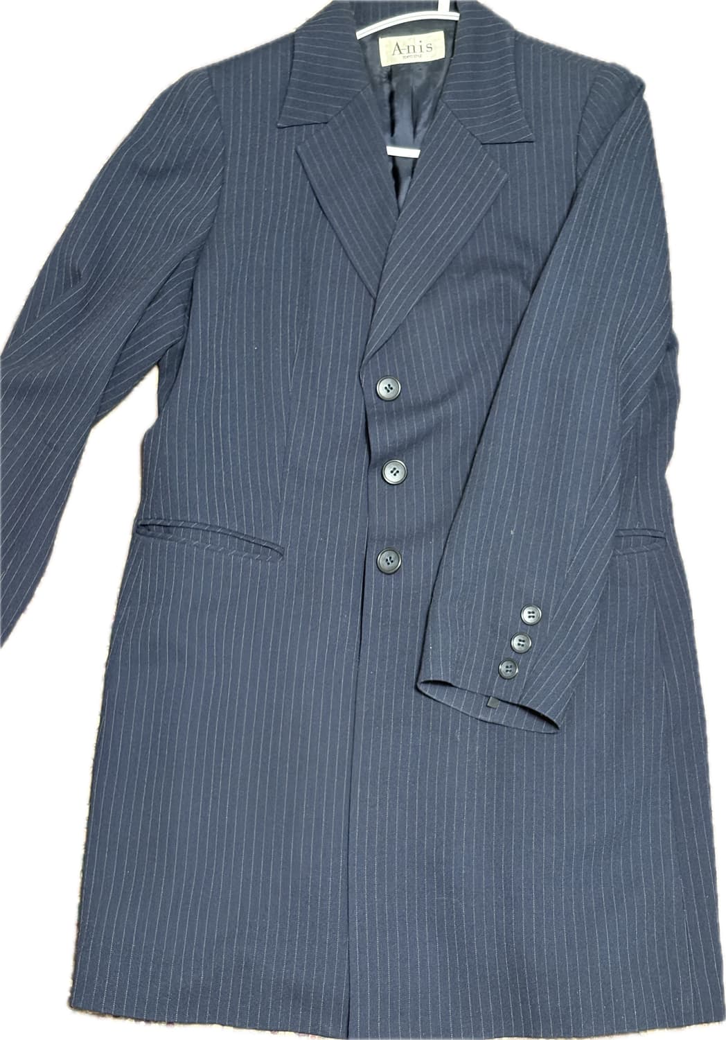 Anis 네이비 스트라이프 롱 자켓 상품이미지1