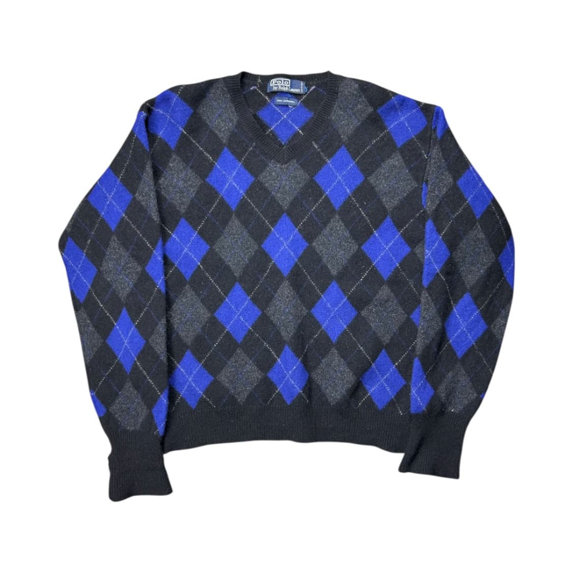 OS) 폴로 랄프로렌 블랙 블루 아가일 램스울 니트 스웨터 TK-028 상품이미지1