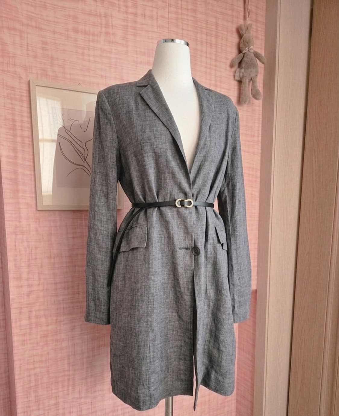 [아떼 바네사브루노] 린넨 100% 미디 롱 자켓 (36사이즈) 상품이미지1