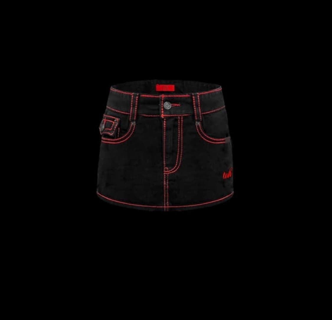 Toh cherry stitch raw mini skirt  2size 상품이미지2