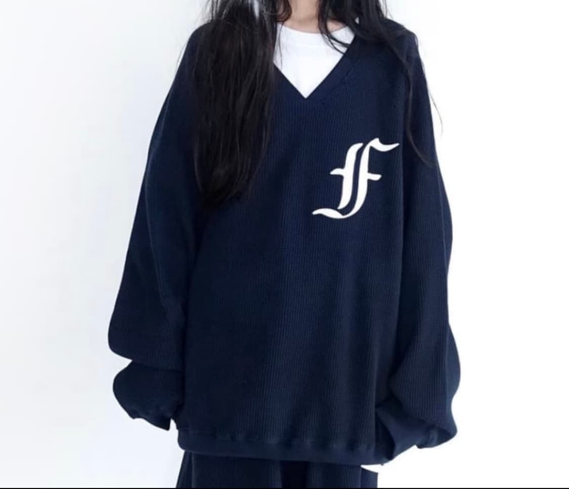 샵페어리 와플 맨투맨 네이비 상품이미지1