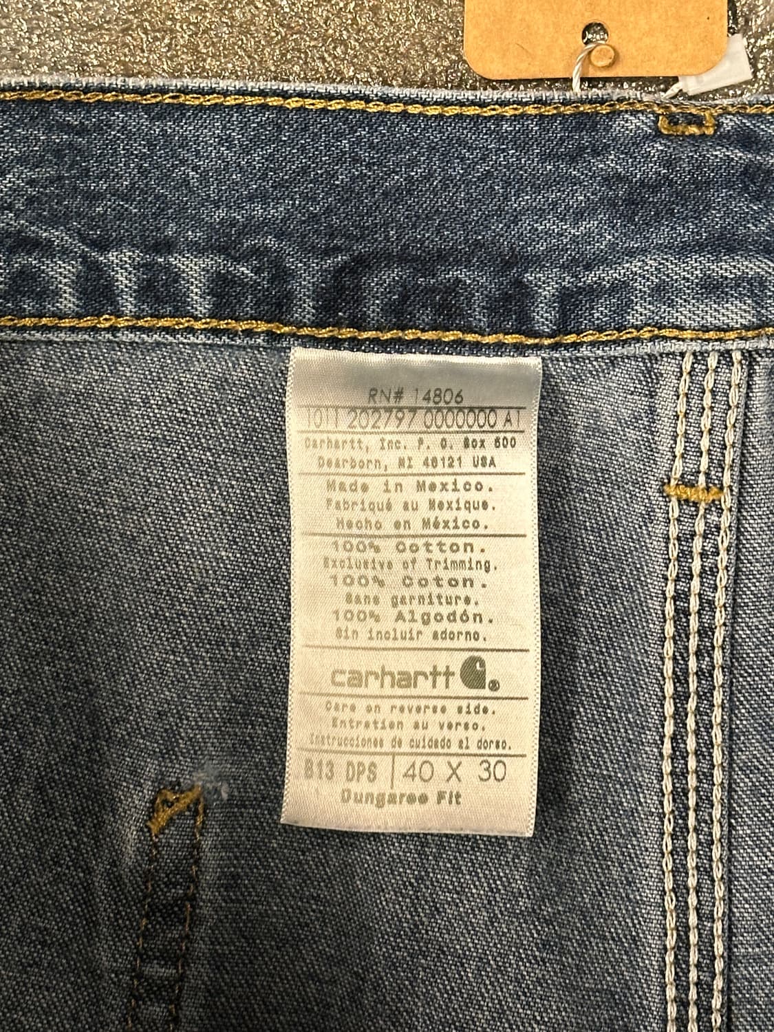 Carhartt 칼하트 덩가리핏 카펜터 데님팬츠 40x30 상품이미지4