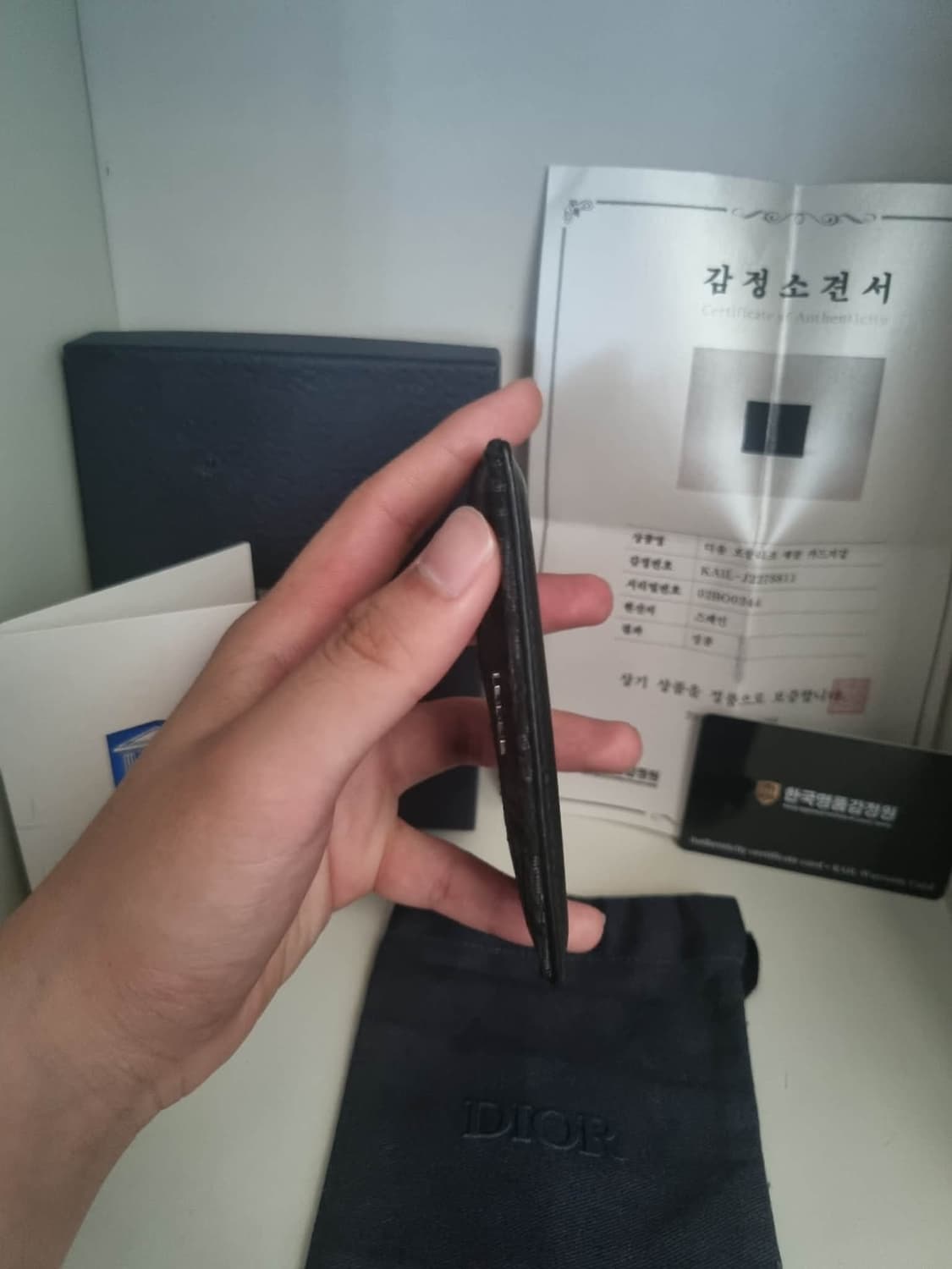 [ 풀구성,새상품급 ] 디올 오블리크 새들 카드지갑 블랙 상품이미지7