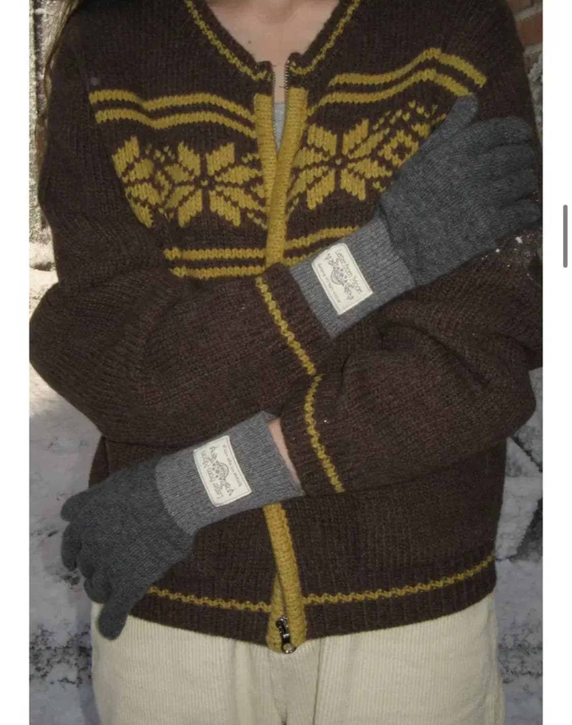 (새상품) 레터프롬문 베니 홀가먼트 울 니트 장갑 그레이 상품이미지1