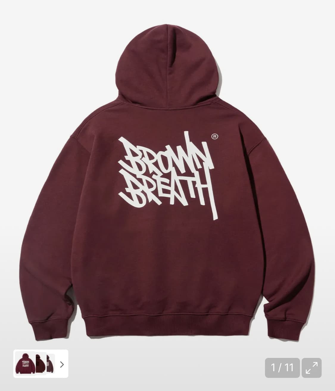 브라운브레스 TAG OG HOODIE - BURGUNDY 상품이미지1