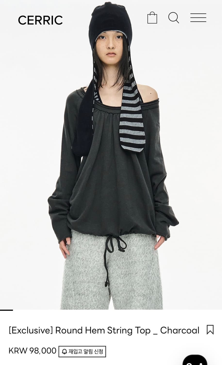 세릭  [Exclusive] Round Hem String Top _ C 상품이미지1