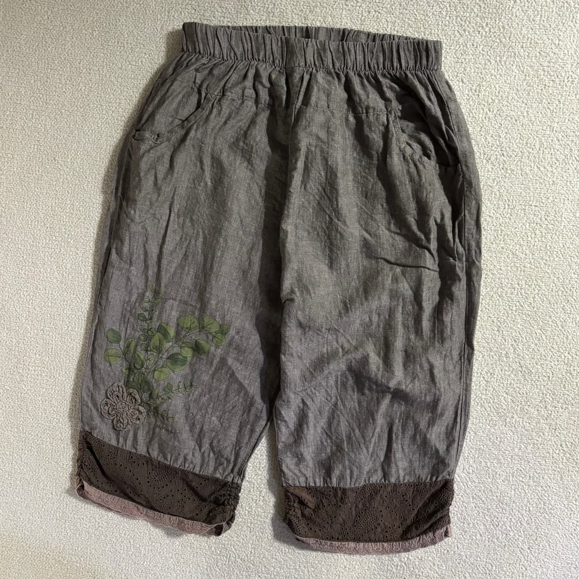 빈티지 모리걸 플로랄 페어리 5부 팬츠 상품이미지1