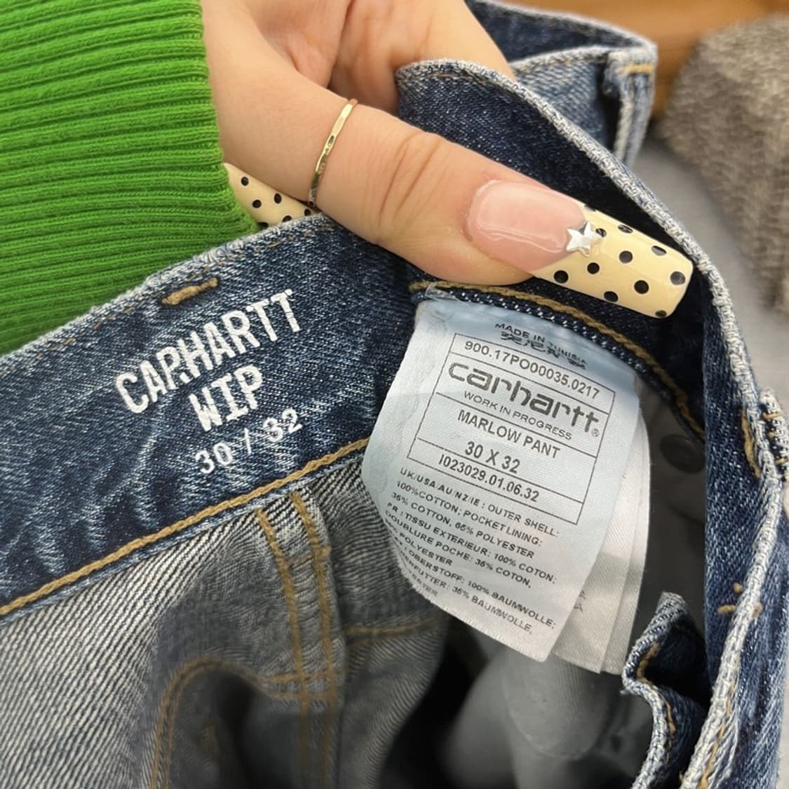 칼하트 WIP 올드스쿨 레트로 빈티지 데님 청바지 30인치 C10042 상품이미지6