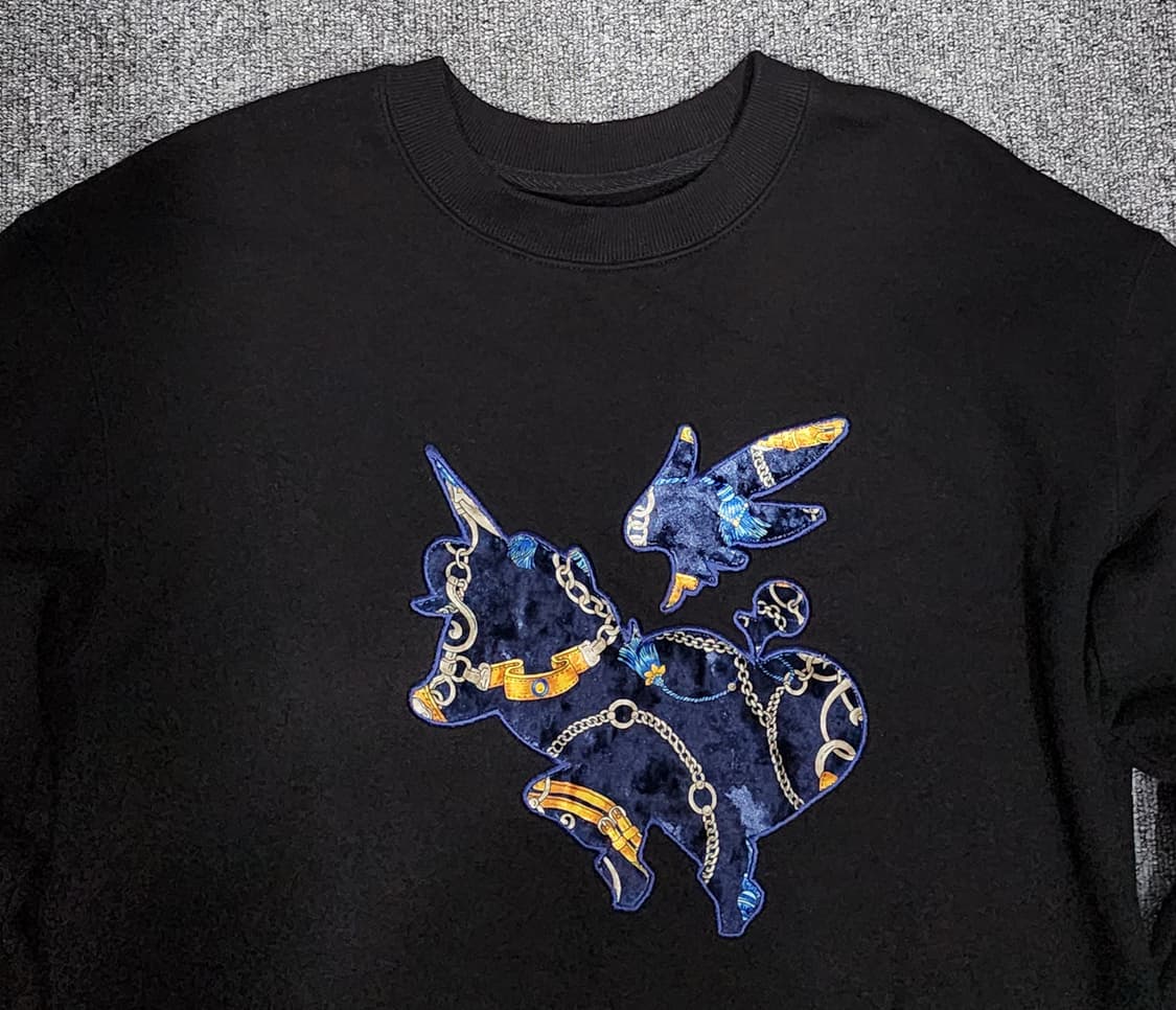 아조바이아조 벨벳 유니콘 맨투맨 S 상품이미지3