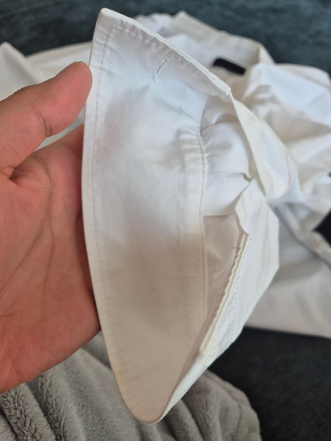 준지 화이트 셔츠 솔리드 히든 슬릿 048 상품이미지7