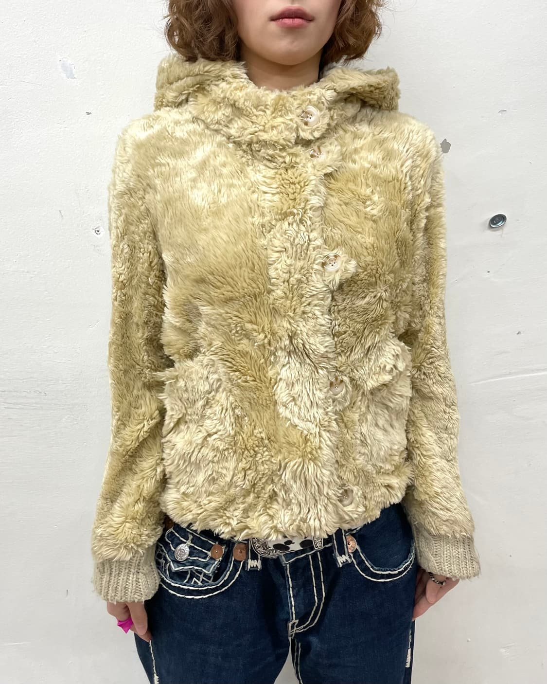 Bear Beige Fur Hooded Jacket  상품이미지4