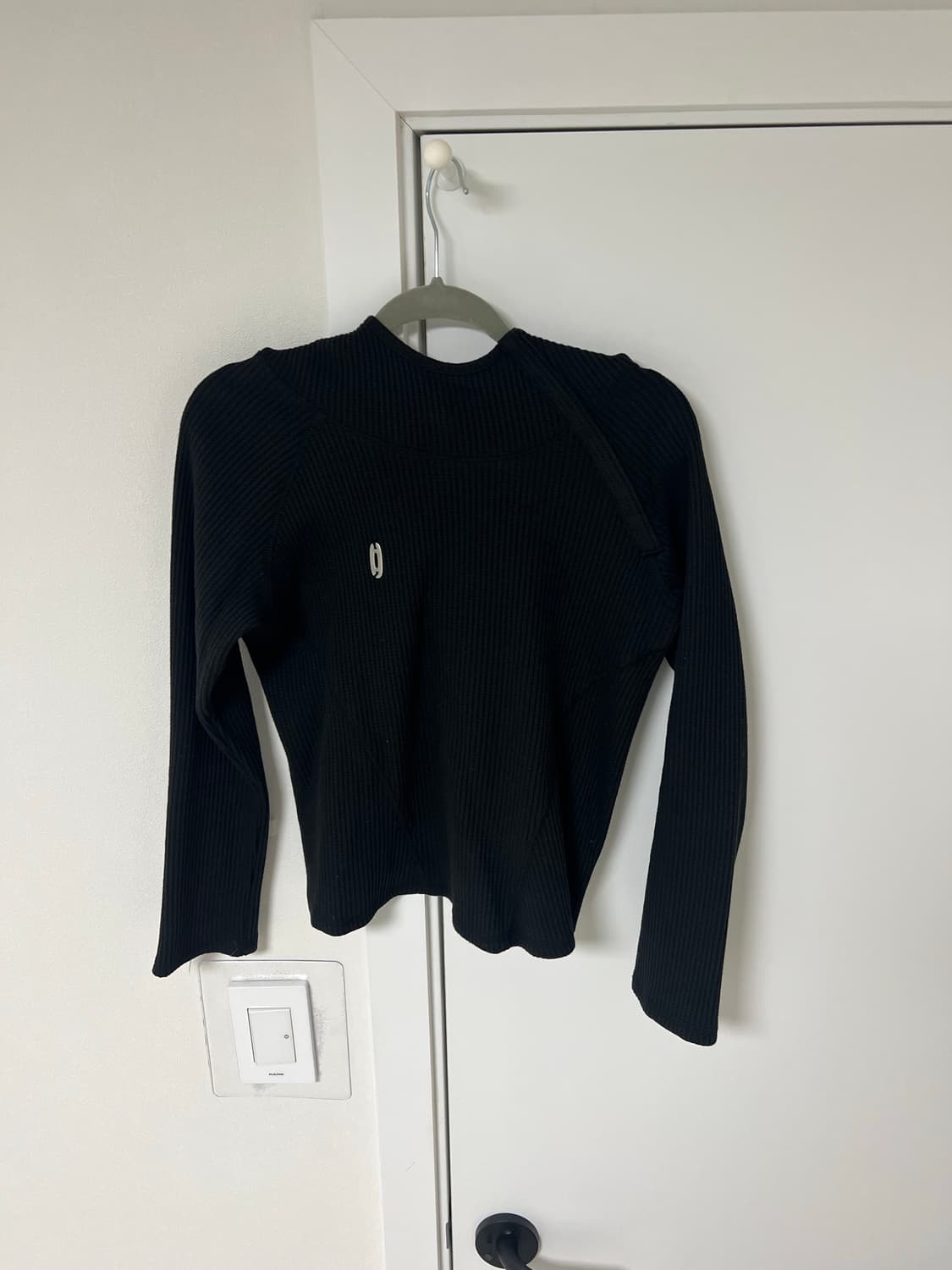 HALOMINIUM SLIM WAFFLE HOODIE_BLACK 상품이미지2