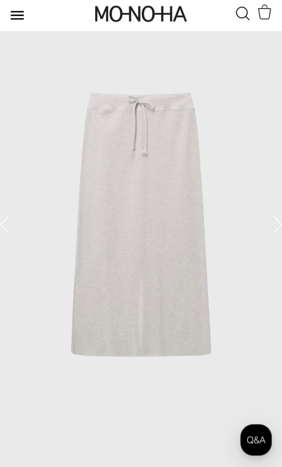 MONOHA 모노하 와플 니트 저지 롱스커트 상품이미지4