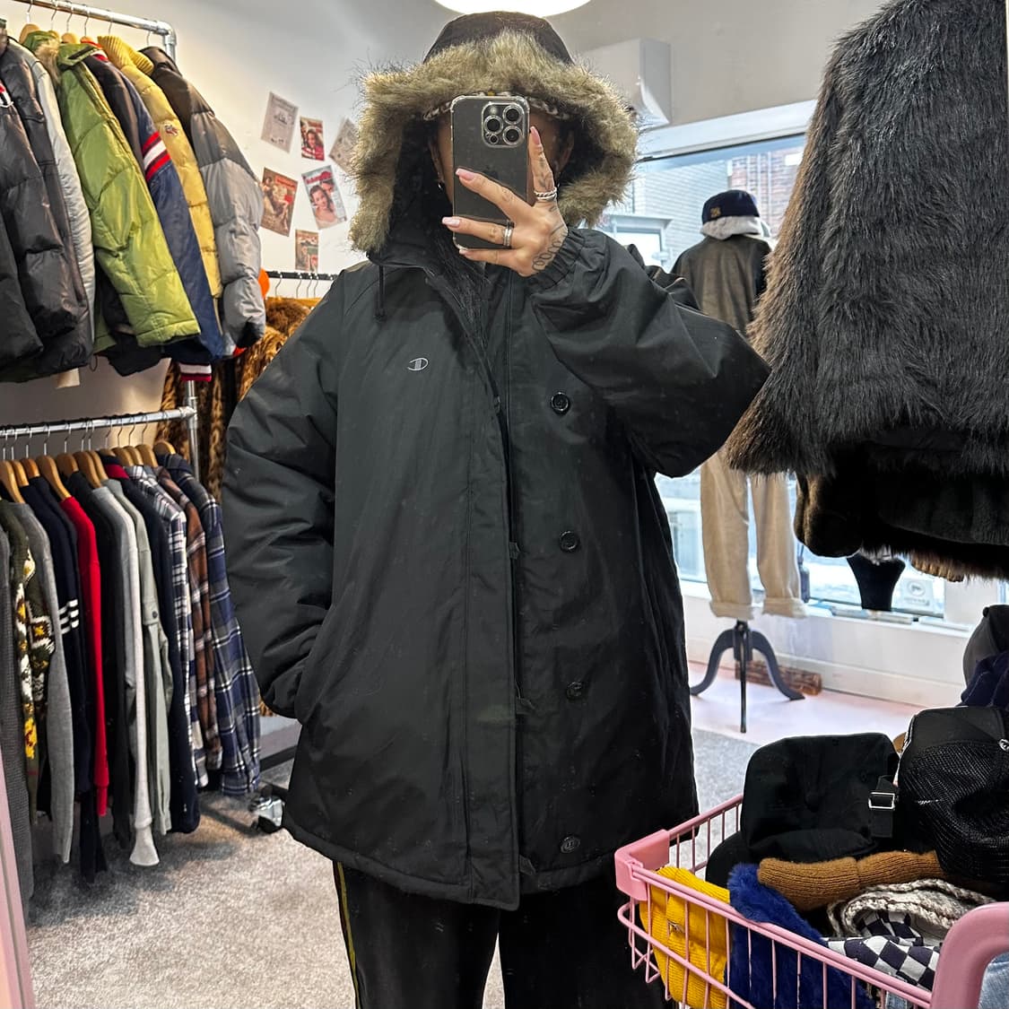 챔피온 블랙 야상 자켓L 상품이미지2