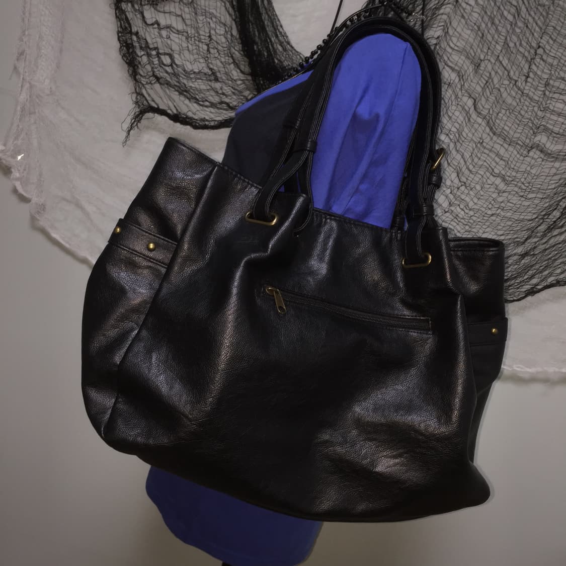 Gold stud point big shoulder bag 상품이미지6