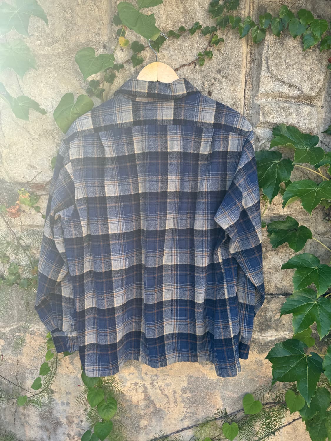 80s pendleton 펜들턴 울 체크 더블 포켓 플란넬 셔츠 XL 상품이미지2