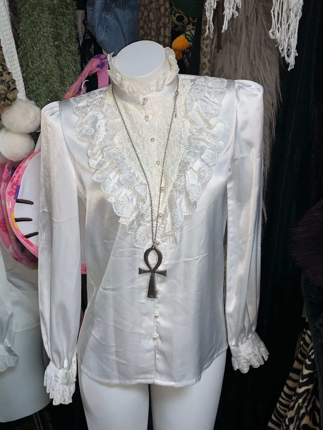 공겜여주st 고딕 로리타 레이스 진주 블라우스 상품이미지3