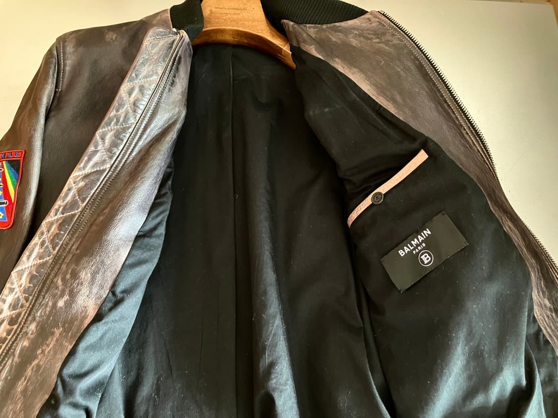 발망 워싱 가죽자켓 상품이미지5