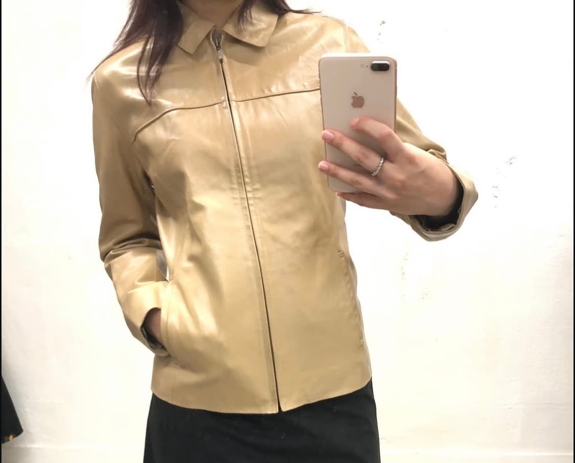 빈티지 미니멀 레더 자켓 상품이미지1